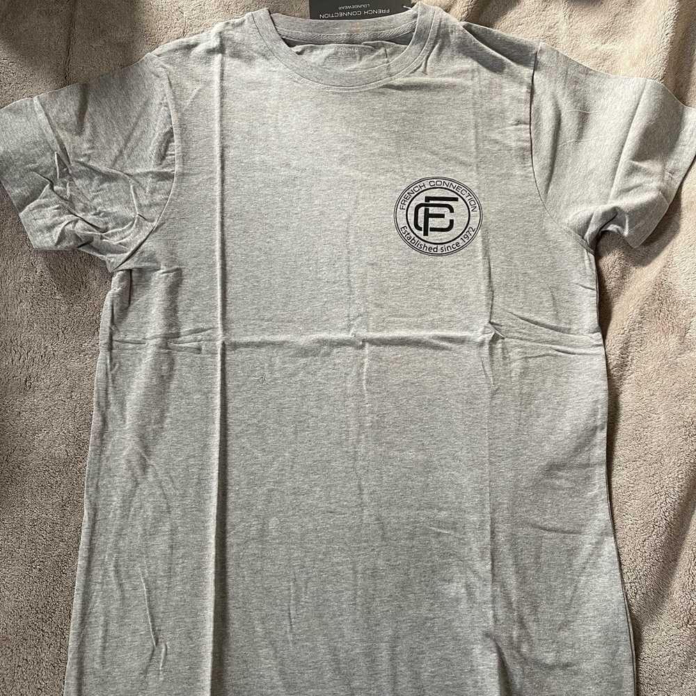 French Connection Heather Gray Logo Tee - Picture 2 of 4